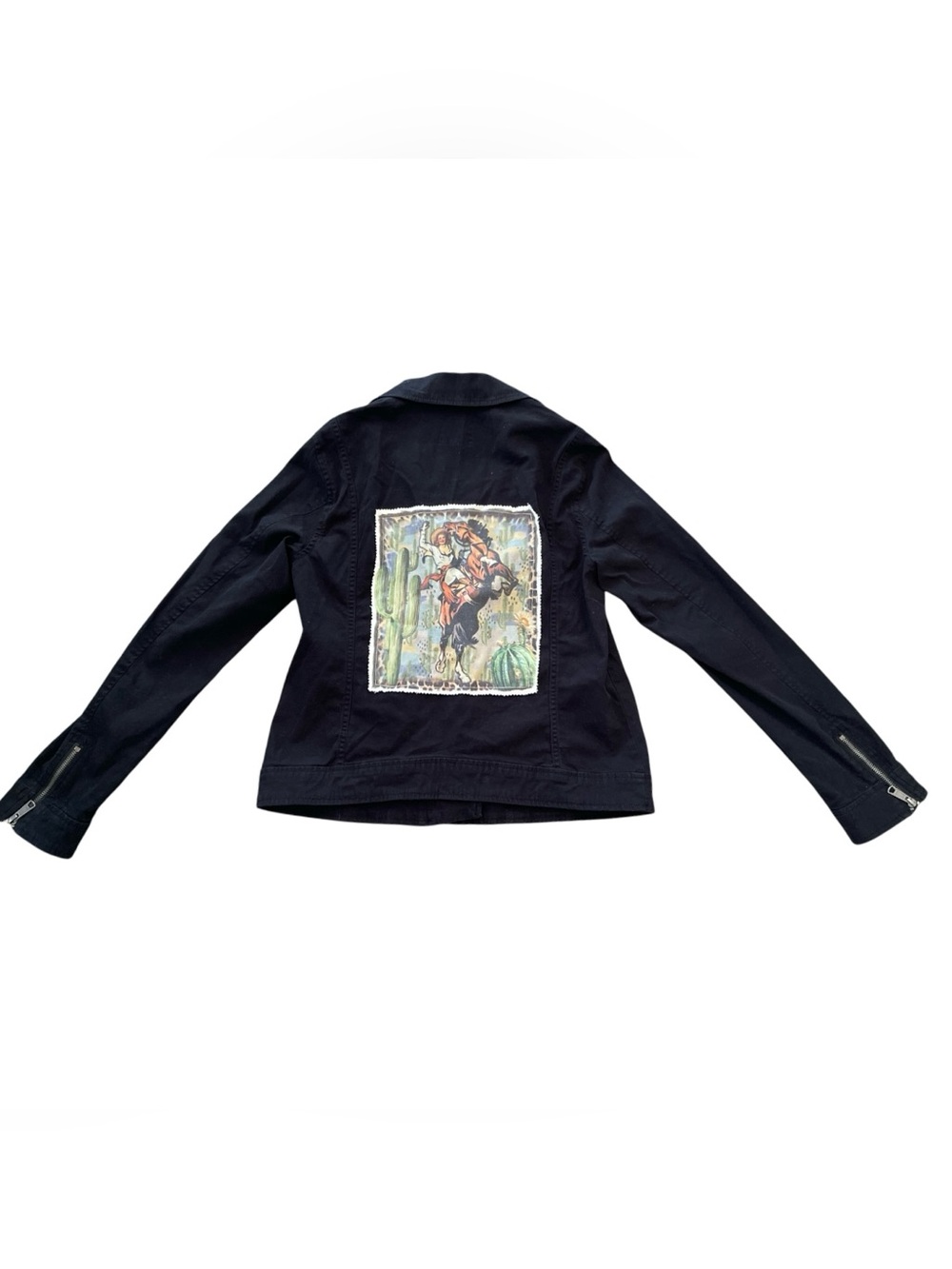 Old Navy Women's Black Cotton Twill Moto Jacket Asymmetric Zip Large Tall